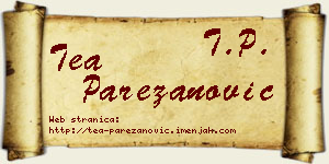 Tea Parezanović vizit kartica